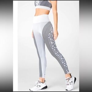 Stylish White and Black Women's Leggings and matching bra top